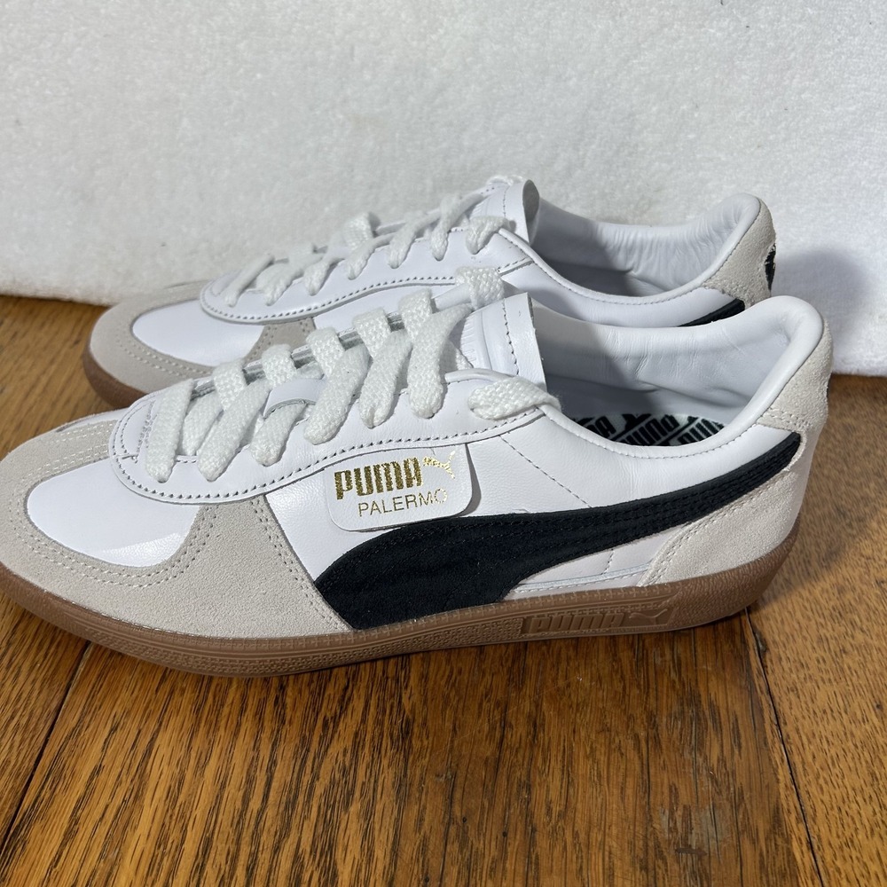 Puma Womens Size 9.5 Palermo G White Black Athletic Shoes